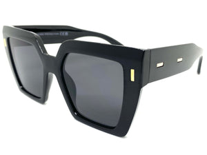 Oversized Classic Vintage Retro Style SUNGLASSES Large Square Black Frame 80915