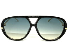 Oversized Vintage Retro Aviator Style SUNGLASSES Large Black & Gold Frame 26008
