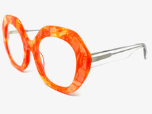 Oversized Vintage Retro Style Clear Lens EYEGLASSES Large Orange Optical Frame - RX Capable 30187