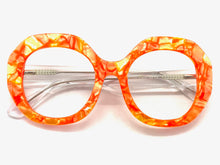 Oversized Vintage Retro Style Clear Lens EYEGLASSES Large Orange Optical Frame - RX Capable 30187