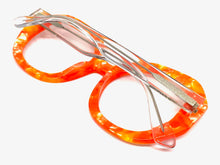 Oversized Vintage Retro Style Clear Lens EYEGLASSES Large Orange Optical Frame - RX Capable 30187