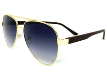 Classy Elegant Sophisticated Luxury Retro Aviator Style SUNGLASSES Gold & Wooden Frame 2112