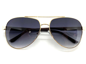 Classy Elegant Sophisticated Luxury Retro Aviator Style SUNGLASSES Gold & Wooden Frame 2112