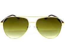 Classy Elegant Sophisticated Luxury Retro Aviator Style SUNGLASSES Gold & Wooden Frame 2112