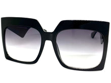 Oversized Classic Vintage Retro Style SUNGLASSES Large Square Black Frame 80914