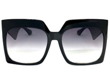 Oversized Classic Vintage Retro Style SUNGLASSES Large Square Black Frame 80914