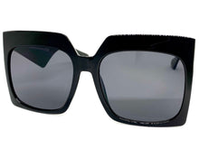 Oversized Classic Vintage Retro Style SUNGLASSES Large Square Black Frame 80914