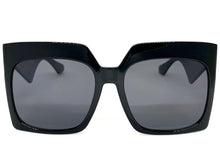 Oversized Classic Vintage Retro Style SUNGLASSES Large Square Black Frame 80914