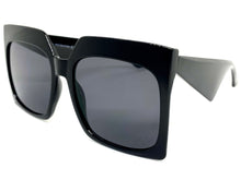 Oversized Classic Vintage Retro Style SUNGLASSES Large Square Black Frame 80914