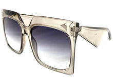 Oversized Classic Vintage Retro Style SUNGLASSES Large Square Gray Frame 80914