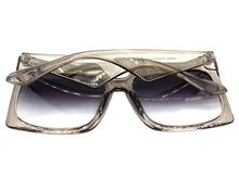 Oversized Classic Vintage Retro Style SUNGLASSES Large Square Gray Frame 80914