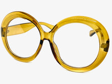 Oversized Exaggerated Vintage Retro Style Clear Lens EYEGLASSES Large Round Brown Optical Frame - RX Capable 9240