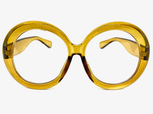 Oversized Exaggerated Vintage Retro Style Clear Lens EYEGLASSES Large Round Brown Optical Frame - RX Capable 9240