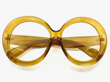 Oversized Exaggerated Vintage Retro Style Clear Lens EYEGLASSES Large Round Brown Optical Frame - RX Capable 9240