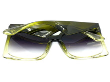 Oversized Classic Vintage Retro Style SUNGLASSES Large Square Green Frame 80914