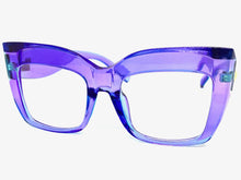 Oversized Exaggerated Vintage Retro Style Clear Lens EYEGLASSES Large Violet Optical Frame - RX Capable 13089