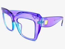 Oversized Exaggerated Vintage Retro Style Clear Lens EYEGLASSES Large Violet Optical Frame - RX Capable 13089