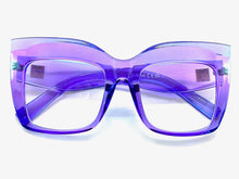 Oversized Exaggerated Vintage Retro Style Clear Lens EYEGLASSES Large Violet Optical Frame - RX Capable 13089