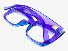 Oversized Exaggerated Vintage Retro Style Clear Lens EYEGLASSES Large Violet Optical Frame - RX Capable 13089