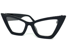 Oversized Exaggerated Retro Cat Eye Clear Lens EYEGLASSES Large Thick Black Optical Frame - RX Capable M459