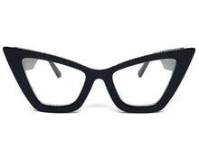 Oversized Exaggerated Retro Cat Eye Clear Lens EYEGLASSES Large Thick Black Optical Frame - RX Capable M459