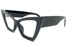 Oversized Exaggerated Retro Cat Eye Clear Lens EYEGLASSES Large Thick Black Optical Frame - RX Capable M459