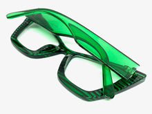 Oversized Exaggerated Retro Cat Eye Clear Lens EYEGLASSES Large Thick Green Optical Frame - RX Capable M459