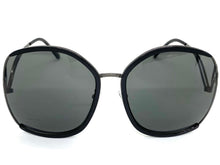 Oversized Upside Down Vintage Sunglasses- Black / Gunmetal 8819