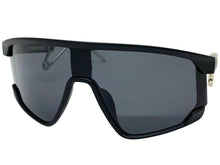 Oversized Retro Sporty Wrap Around Style SUNGLASSES Large Black Frame B0273