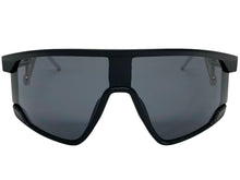 Oversized Retro Sporty Wrap Around Style SUNGLASSES Large Black Frame B0273