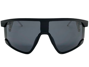 Oversized Retro Sporty Wrap Around Style SUNGLASSES Large Black Frame B0273