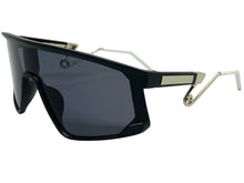 Oversized Retro Sporty Wrap Around Style SUNGLASSES Large Black Frame B0273