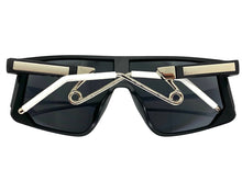 Oversized Retro Sporty Wrap Around Style SUNGLASSES Large Black Frame B0273