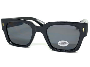 Classic Vintage Retro Style SUNGLASSES Thick Square Black Frame 5434