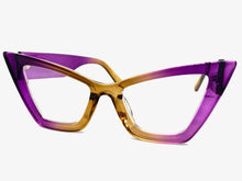 Oversized Exaggerated Retro Cat Eye Clear Lens EYEGLASSES Large Thick Purple Optical Frame - RX Capable M459