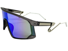 Oversized Retro Sporty Wrap Around Style SUNGLASSES Large Gray Frame B0273
