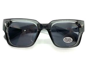 Classic Vintage Retro Style SUNGLASSES Thick Square Gray Frame 5434