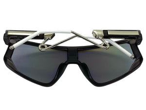 Oversized Retro Sporty Wrap Around Style SUNGLASSES Large Gray Frame B0273