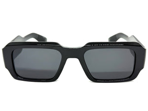 Classic Vintage Retro Style SUNGLASSES Thick Square Black Frame - Dark Lens 74002