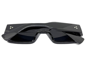 Classic Vintage Retro Style SUNGLASSES Thick Square Black Frame - Dark Lens 74002