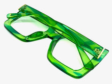 Oversized Vintage Retro Style Clear Lens EYEGLASSES Large Green Optical Frame - RX Capable 1256
