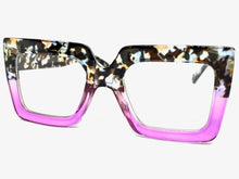 Oversized Vintage Retro Style Clear Lens EYEGLASSES Large Square Optical Frame - RX Capable 1256