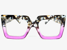 Oversized Vintage Retro Style Clear Lens EYEGLASSES Large Square Optical Frame - RX Capable 1256
