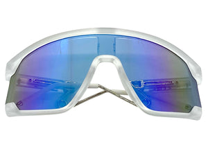Oversized Retro Sporty Wrap Around Style SUNGLASSES Large Frosted Frame B0273