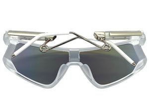 Oversized Retro Sporty Wrap Around Style SUNGLASSES Large Frosted Frame B0273