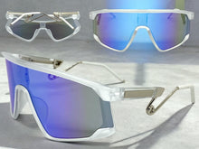 Oversized Retro Sporty Wrap Around Style SUNGLASSES Large Frosted Frame B0273