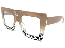 Oversized Vintage Retro Style Clear Lens EYEGLASSES Large Beige Optical Frame - RX Capable 1256