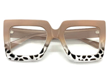 Oversized Vintage Retro Style Clear Lens EYEGLASSES Large Beige Optical Frame - RX Capable 1256