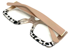 Oversized Vintage Retro Style Clear Lens EYEGLASSES Large Beige Optical Frame - RX Capable 1256