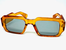 Classic Vintage Retro Style SUNGLASSES Thick Square Orange Frame - Gray Lens 74002
